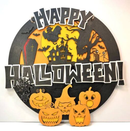 XL Layered Halloween Door Hanger