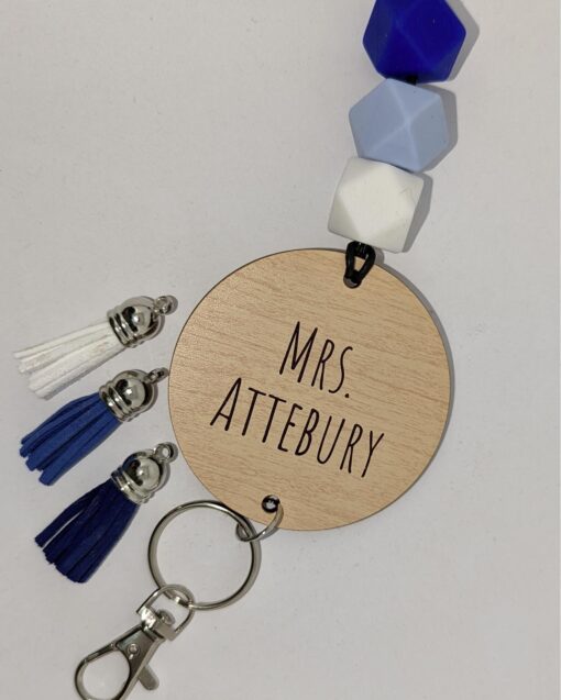 Customizable Beaded Lanyard with Tassels – Perfect Gift Teachers for Keys & ID Badges - Image 5