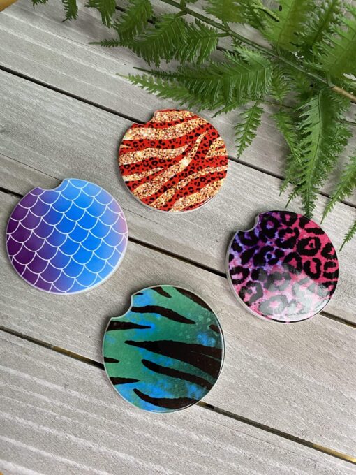 Animal print coasters