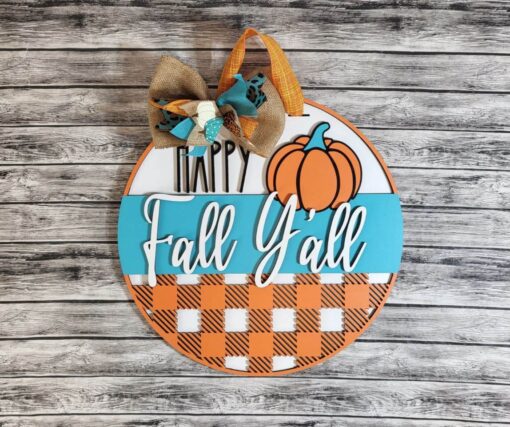 Happy Fall Y'all Front Door Sign