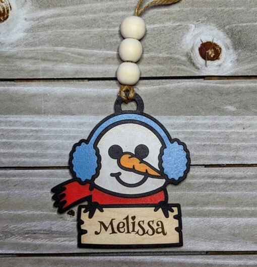 Snowman Christmas Ornament - Personalizable - Image 3