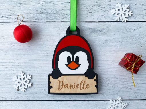 Penguin Christmas Ornament - Personalizable