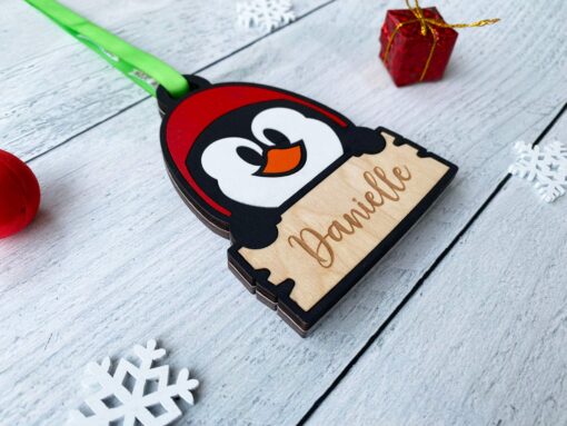 Penguin Christmas Ornament - Personalizable - Image 2