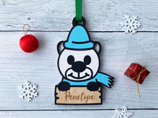 Polar Bear Christmas Ornament - Personalizable