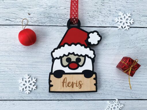 Santa Christmas Ornament - Personalizable