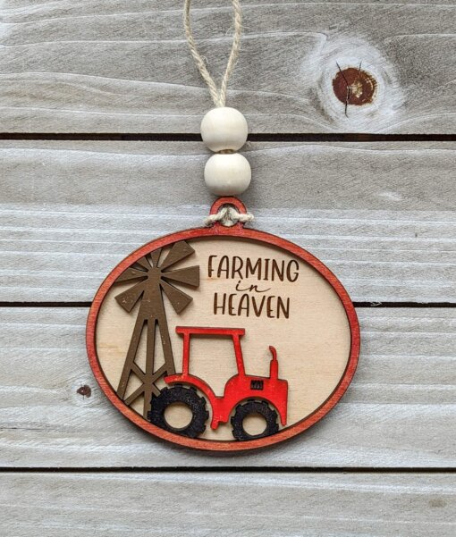 Farming in Heaven Remembrance Ornament with Windmill