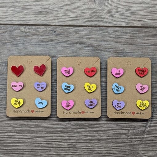 Conversation Hearts Studs