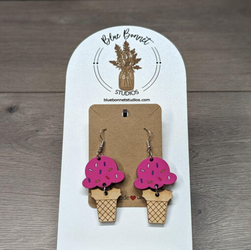 Ice Cream Earrings with Sprinkles