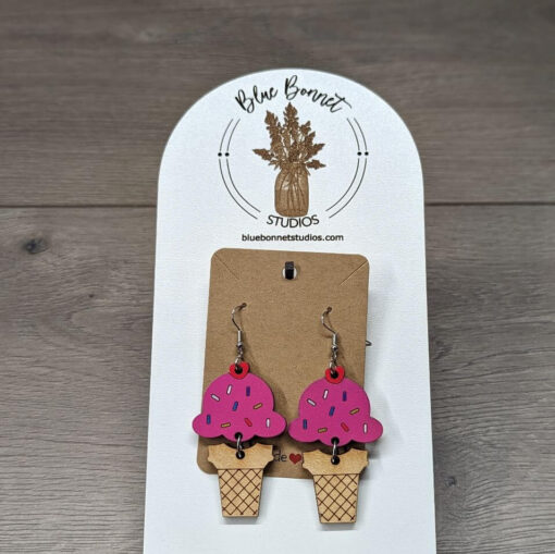 Ice Cream Earrings with Sprinkles - Image 2