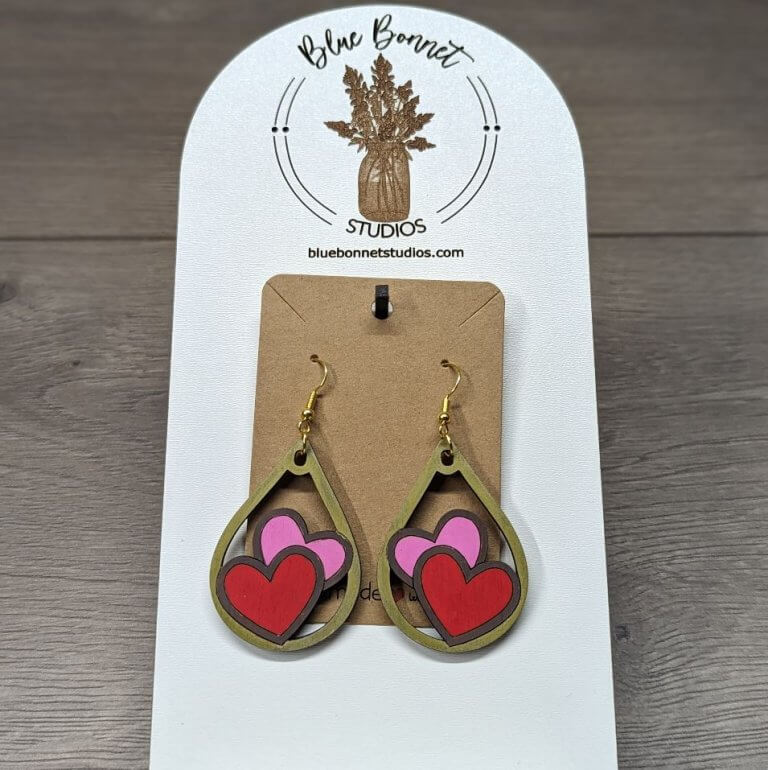 Double Heart Earrings - Image 4