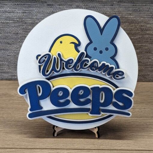 Welcome Peeps sign for Tiered Tray small version