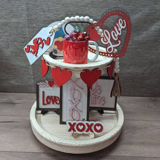 14 Pieces Valentine's Day Gnome Tiered Tray without Tiered Tray