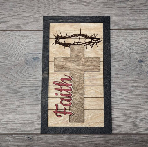 Easter Faith Décor Sign Trio, Christian Easter Jesus Religious Wooden Signs - Image 3