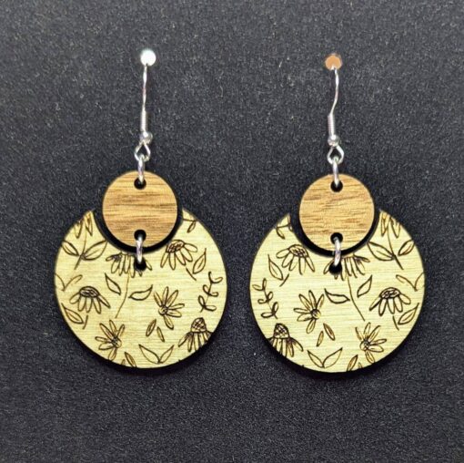 Wild Flower Patterned Dangle Earrings