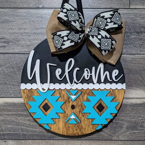 Welcome Aztec Door Hanger