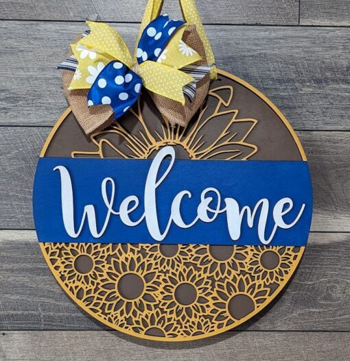 Sunflower Welcome Door Hanger