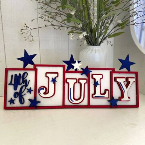 4th of July Patriotic Wooden Sign