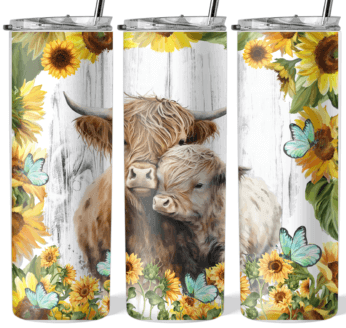 Sunflower Aztec Cow tumbler-Blues/Brown – Valley Creek Market