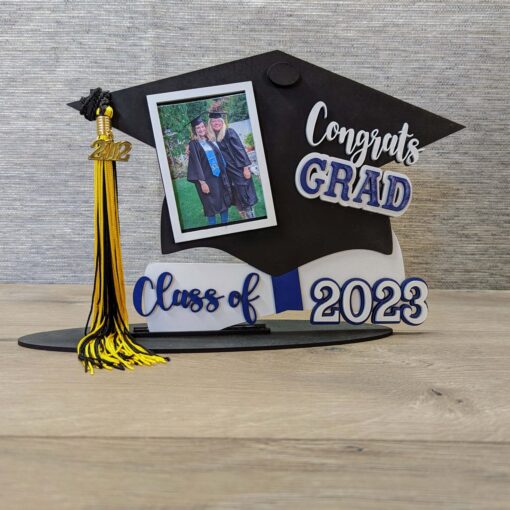 Personalized Graduation Picture Frame with Tassel Display Sign - Image 2