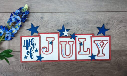 4th of July Patriotic Wooden Sign - Image 2