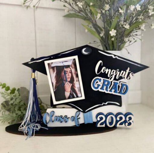 Personalized Graduation Picture Frame with Tassel Display Sign