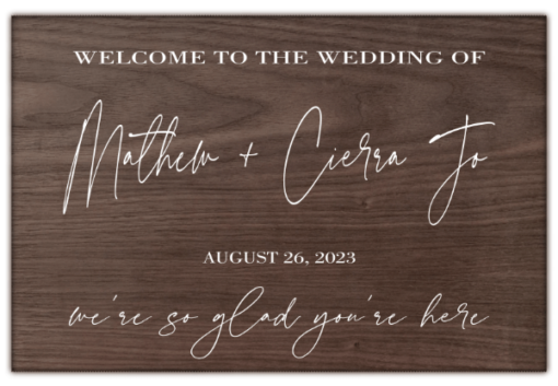 Large Wedding Welcome Sign