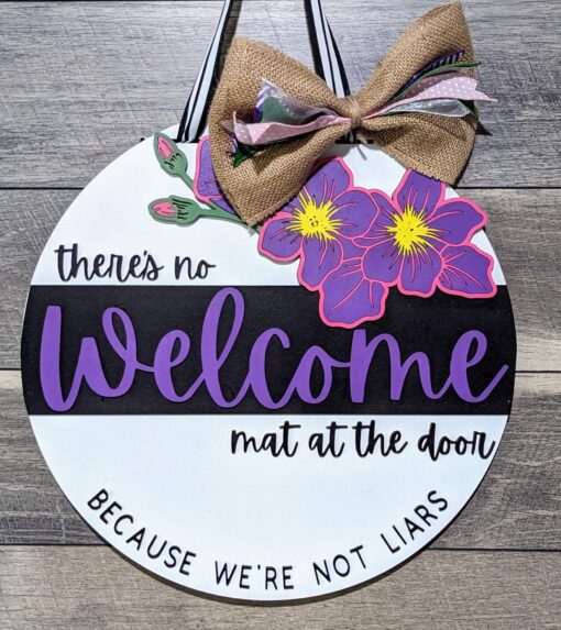 There's no welcome mat door hanger