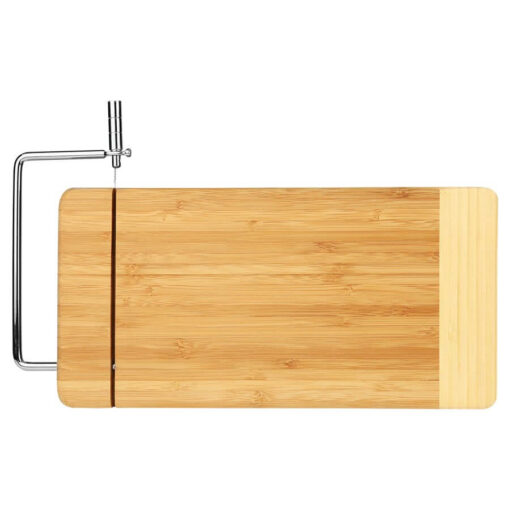 12" x 6" Bamboo Rectangle Cutting Board with Metal Cheese Cutter - Image 2