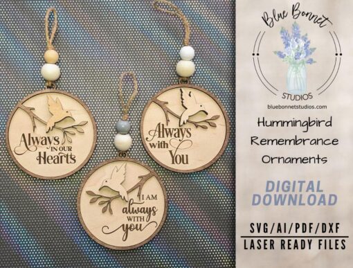 Hummingbird Remembrance Ornaments SVG Bundle