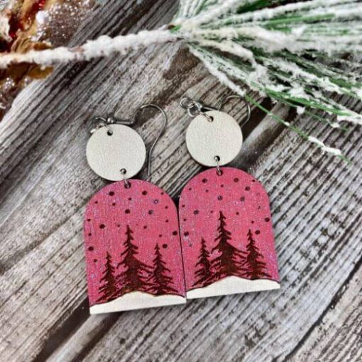 Winter Christmas Tree Arch Earrings - Image 3