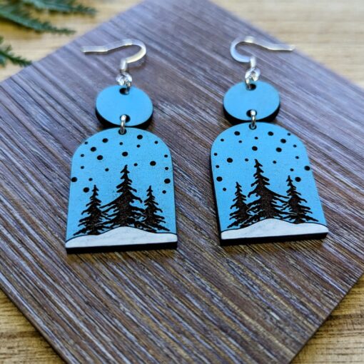 Winter Christmas Tree Arch Earrings - Image 2