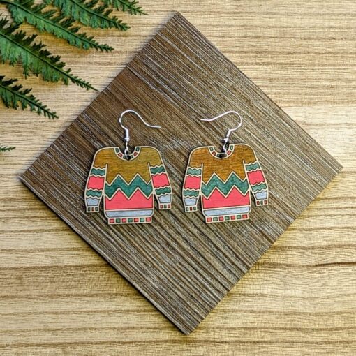 Ugly Christmas Sweater Dangle Earrings