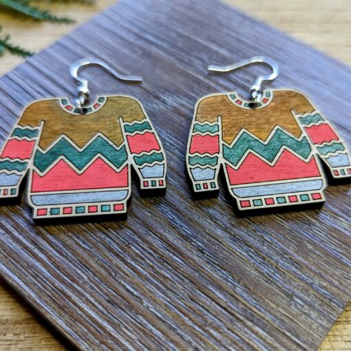 Ugly Christmas Sweater Dangle Earrings - Image 2