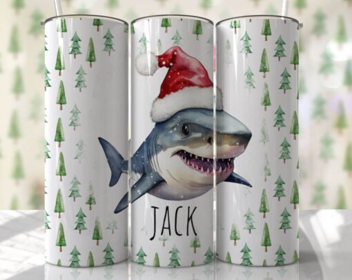 Make a Splash This Christmas with Personalized 20oz Shark Tumbler – Unique, Customizable Gifts for Loved Ones