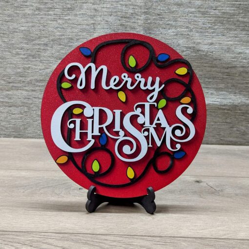 Hand-Painted 9-Inch Merry Christmas Entryway Sign - Rustic Charm Meets Modern Elegance for a Warm Welcome