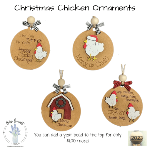 Christmas Chicken Ornaments