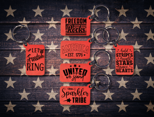 Celebrate Independence Day with 17 All-American Keychain Designs: Download the Ultimate 4th of July Cut File!