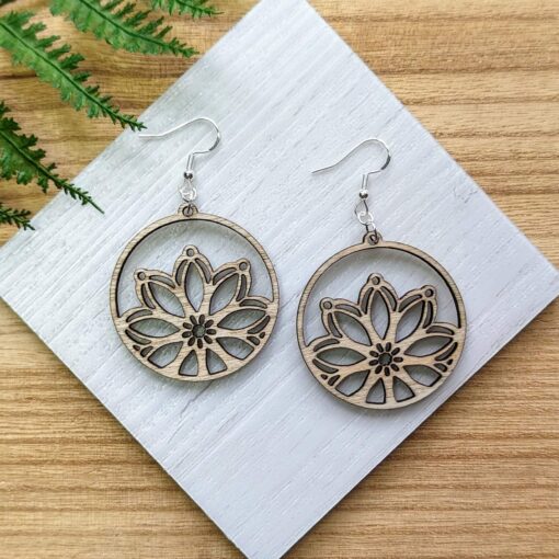 Round Mandala Style Drop Earrings