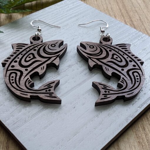 Leaping Salmon Reversible Earrings - Image 2