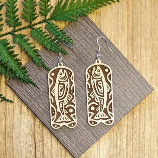 Double-Sided Engraved Running Salmon Earrings: A Captivating and Versatile Addition to Your Jewelry Collection