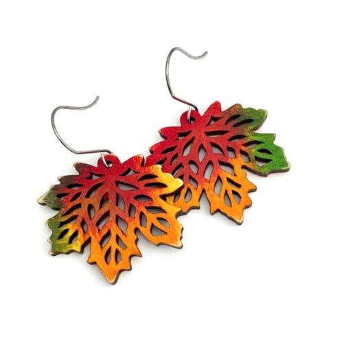 Fall-Inspired Maple Leaf Cutout Earrings