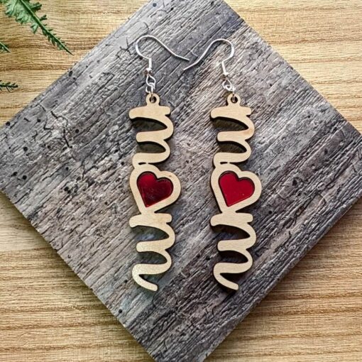 Show Your Love with Heart-Shaped MOM Dangle Earrings - Perfect Gift for Moms! - Image 8