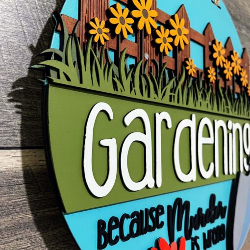 Unique Gardening Door Sign: Embrace Nature with a Touch of Whimsy - Home Decor & Lasercut Wood Sign - Image 2