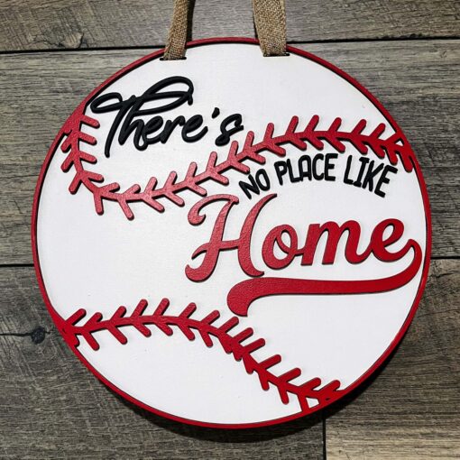 There's No Place Like Home: Unique 10-Inch Baseball/Softball Sign for Captivating Home Decor