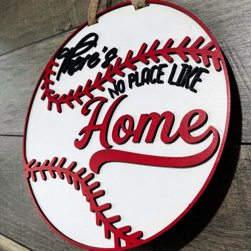 There's No Place Like Home: Unique 10-Inch Baseball/Softball Sign for Captivating Home Decor - Image 2