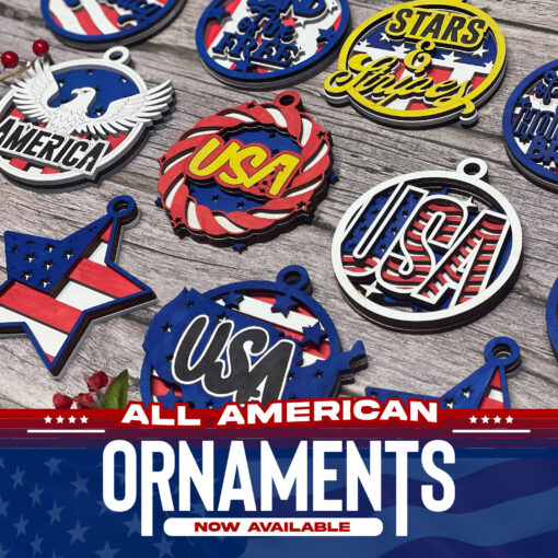 Showcase Your American Pride with the All American Ornaments Collection - Vibrant 3-Layered Patriotic Home Decor