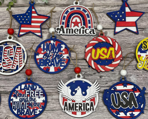 Showcase Your American Pride with the All American Ornaments Collection - Vibrant 3-Layered Patriotic Home Decor - Image 2