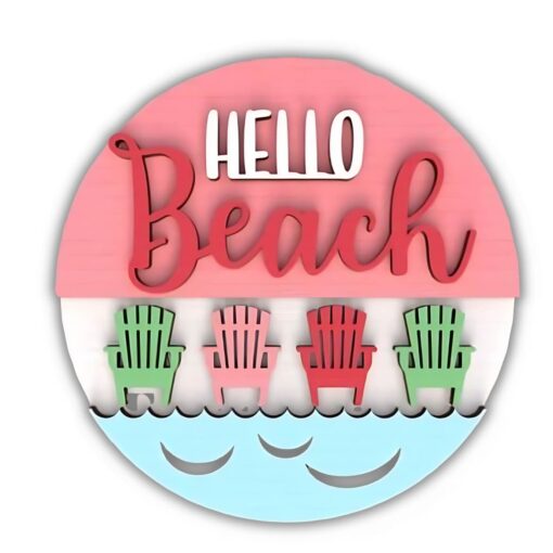 Hello Beach Wood Kit: Create Your Own 9-Inch Laser Cut Wood Sign - Perfect for DIY and Unfinished Projects - Image 2