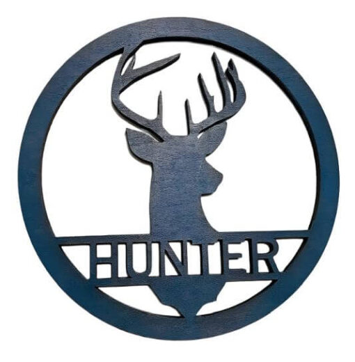 Enhance Your Home Decor with the Exquisite 9 Inch HUNTER Sign - Laser Cut Deer Silhouette with Hunter Cut Out - Perfect for Small Spaces