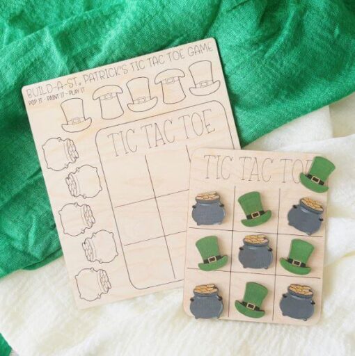 Build a St. Patrick's Day Tic Tac Toe Pop-Out Card (Pot of Gold and Hat)